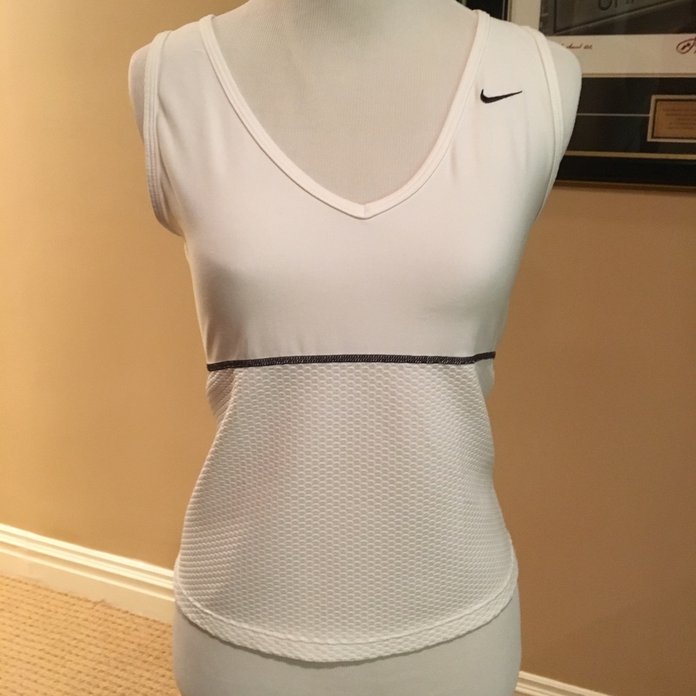 Stretchy white work Out or tennis tank top